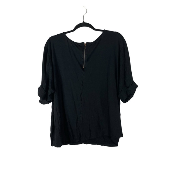 Lane Bryant Black Roll Sleeve Rayon Top Women’s Plus 22/24 - Picture 6 of 6